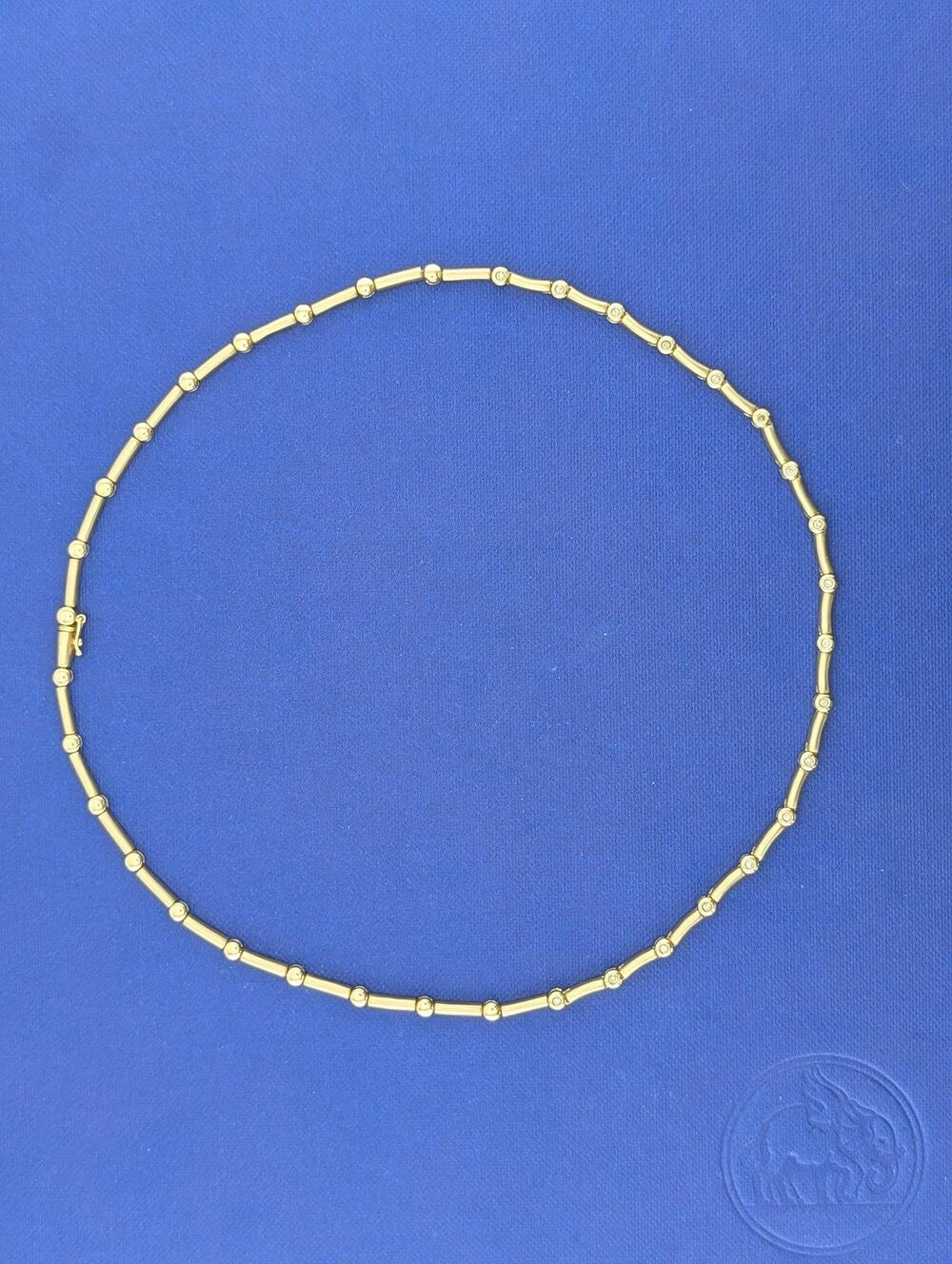 14kt Yellow Gold Bezel Station Necklace - 14.4g